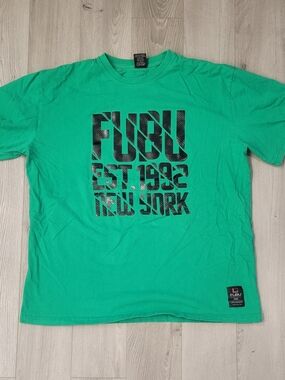 FUBU 90s/Y2K Worldwide Graphic Tee Men’s Bright Green